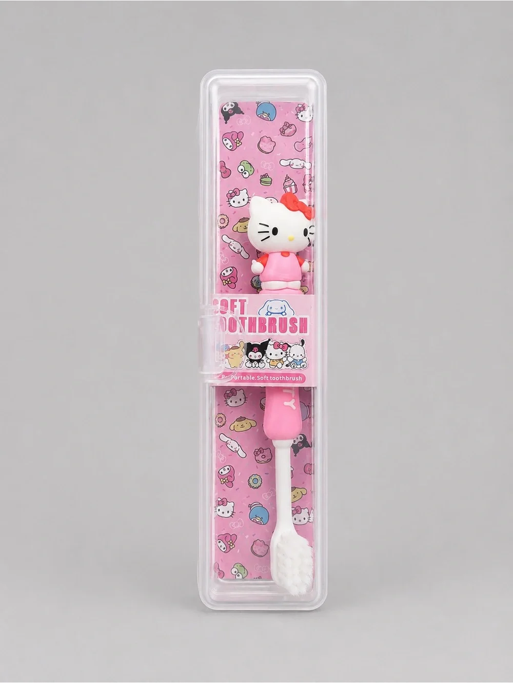 Hello Kitty Pink Travel Toothbrush with Character Top